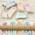 thumbnail image 3 of 5 Pairs Women Socks Striped Fluffy Coral Velvet Thick Warm Winter Socks Girls Indoor Floor Towel Socks（Purple,Blue,Green,Orange,Pink）, 3 of 4