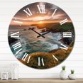 thumbnail image 2 of Designart "Cliffside Sunset I" Coastal Oversized Wall Clock, 2 of 5