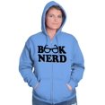 thumbnail image 5 of Book Club Nerd Nerdy Geeky Hipster Zip Hoodie Sweatshirt Women Brisco Brands M, 5 of 6