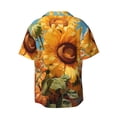 thumbnail image 4 of Goofa Sunflower Blue Sky Printed Men's Casual Short-sleeved Shirt,Lightweight Breathable Button-down,Summer Casual men's top,Versatile Fashion shirt-Medium, 4 of 7