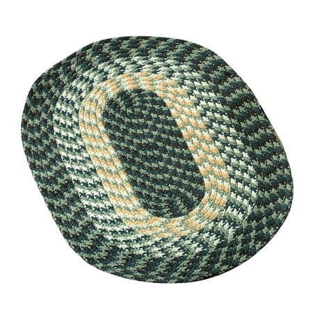 

Collections Etc Versatile Alpine Braided Accent Rug with 3-Tone Coloring for Any Room Green 20 X 30