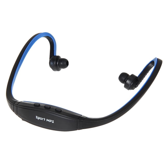 Auricular deportivo Auricular Tarjeta Auricular Reproductor de música MP3 Micro SD TF (Azul