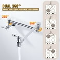 thumbnail image 2 of WOWOW Brass Wall Mounted Pot Filler Faucet with Double Joint Swing Arms, Commercial Kitchen Pot Faucet in Polished Chrome, 2 of 7
