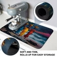 thumbnail image 4 of African American Woman Dish Drying Mats for Kitchen Counter, Coastal Ocean Blue Yellow Red Absorbent Coffee Bar Mat with Non-slip Rubber Backed Quick Drying Dish Rack Pad 12"x16", 4 of 9
