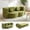 Green+cotton Linen, variant on 76" Convertible Folding Sofa Bed, 2-in-1 Twin Size Loveseat Sleeper Couch Bed with Two Pillows, Foldable Space-Saving | Design for Dorms Apartments Bedroom& Living Room,No Assemble(Green)