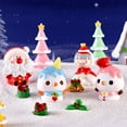 thumbnail image 2 of Mini Christmas Santa Grandma Snowman Tree Model Figurine DIY Landscape Decor, 2 of 10