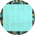 thumbnail image 1 of Ahgly Company Indoor Round Solid Light Blue Modern Area Rugs, 7' Round, 1 of 4