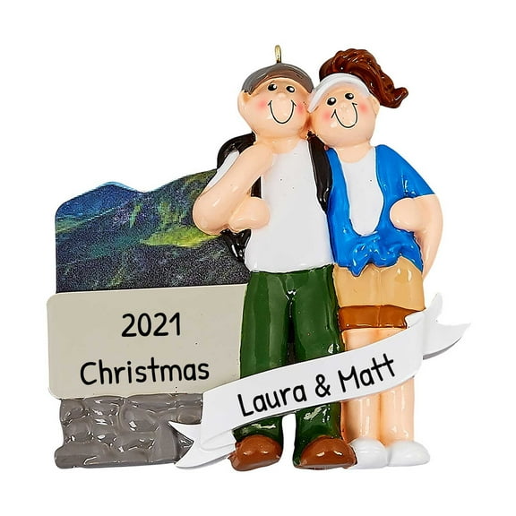 Ornaments by Elves Personalized Hiking Couple Christmas Tree Ornaments 2024 Holiday Decoration.25lbs