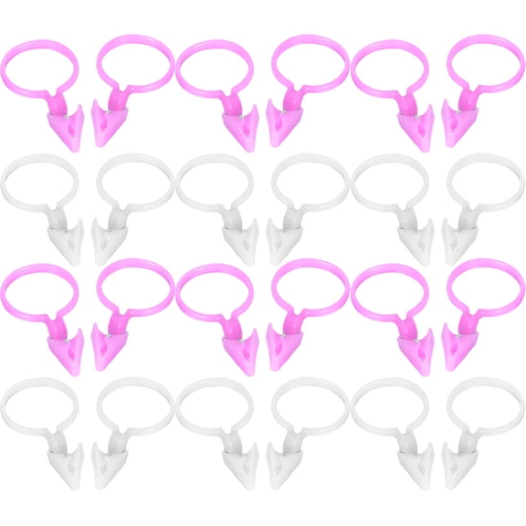 TABLETREANDS 50Pack Plastic Small Curtain Clips with Rings for Drapes 11.8x1.4x0.4In