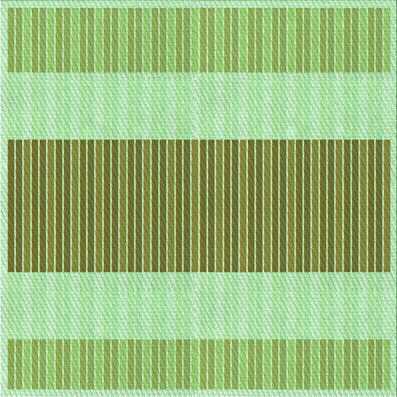 Ahgly Company Indoor Square Patterned Light Green Area Rugs, 8' Square