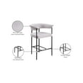 thumbnail image 2 of Meridian Furniture Malin Grey Linen Textured Fabric Counter Stool (Set of 2), 2 of 8