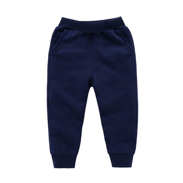 Odeerbi 1-10 Años Niños Niñas Algodón Pantalones Workout Athletic Deportes Jogger Pantalones Color Sólido Cintura Elástica Casual Joggers