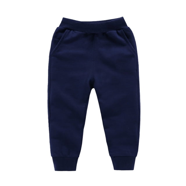 Odeerbi 1-10 Años Niños Niñas Algodón Pantalones Workout Athletic Deportes Jogger Pantalones Color Sólido Cintura Elástica Casual Joggers