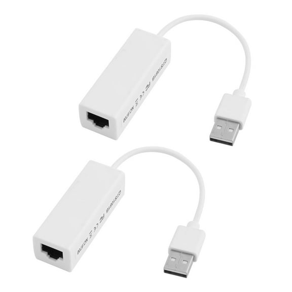 2pcs PC USB 2.0 to RJ45 Gigabit Ethernet Adapter Converter LAN Connecter White