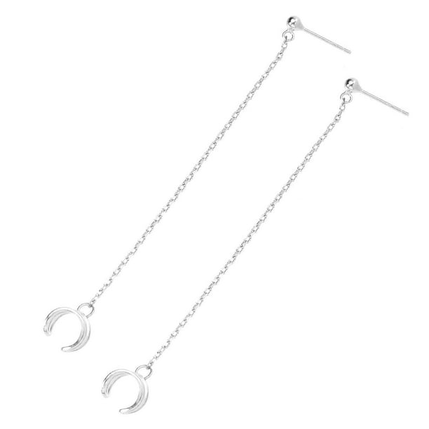Classic Silver Dangle Chain Ear Cuffs Earring Accessory For Women And Girls Ideal For Birthdays Weddings 1 Pair