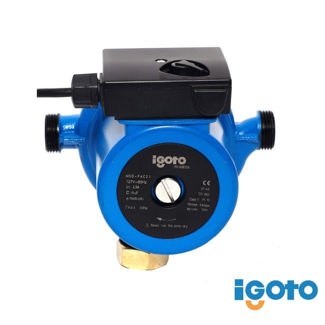 Bomba Presurizadora de Agua Igoto PAC-21 Domestica Potencia 1/3 Hp Interruptor Automático o Manual