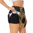 thumbnail image 3 of Lsque Pineapple With Black Glasses Printed Women's Running Shorts with Liner Pockets,Elastic Quick Dry Workout Athletic Gym Yoga Shorts,Womens High Waist Shorts-, 3 of 9