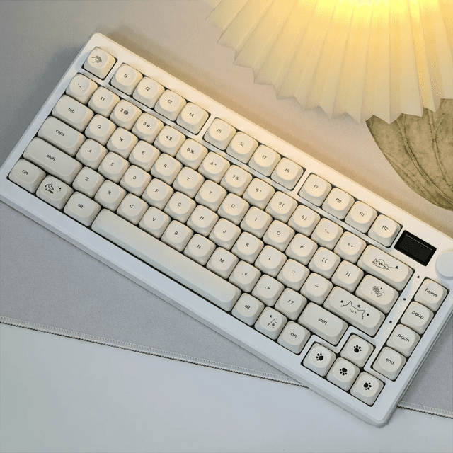 Keycaps de Gato para Teclado Mecánico - Color Crema
