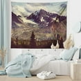thumbnail image 5 of Alaska Mountains Tapestry, Arctic Landscape Hiking Alaska Mountains Scenery in USA Wilderness, Wide Wall Hanging for Bedroom Living Room Dorm, 80" X 60", Green Black White, by Ambesonne, 5 of 9