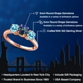 thumbnail image 2 of Gem Stone King 18K Rose Gold Plated Silver Blue Mystic Topaz and Blue Apatite Engagement Ring for Women | 1.99 Cttw | Round 6MM | Gemstone November Birthstone | Size 5, 2 of 6