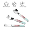 thumbnail image 3 of Rateoe Pastel Macarons Delight for Stainless Steel Kids Silverware Set - Child and Toddler Safe Flatware - Children's Knife, Fork And Spoon Set, 3 of 8