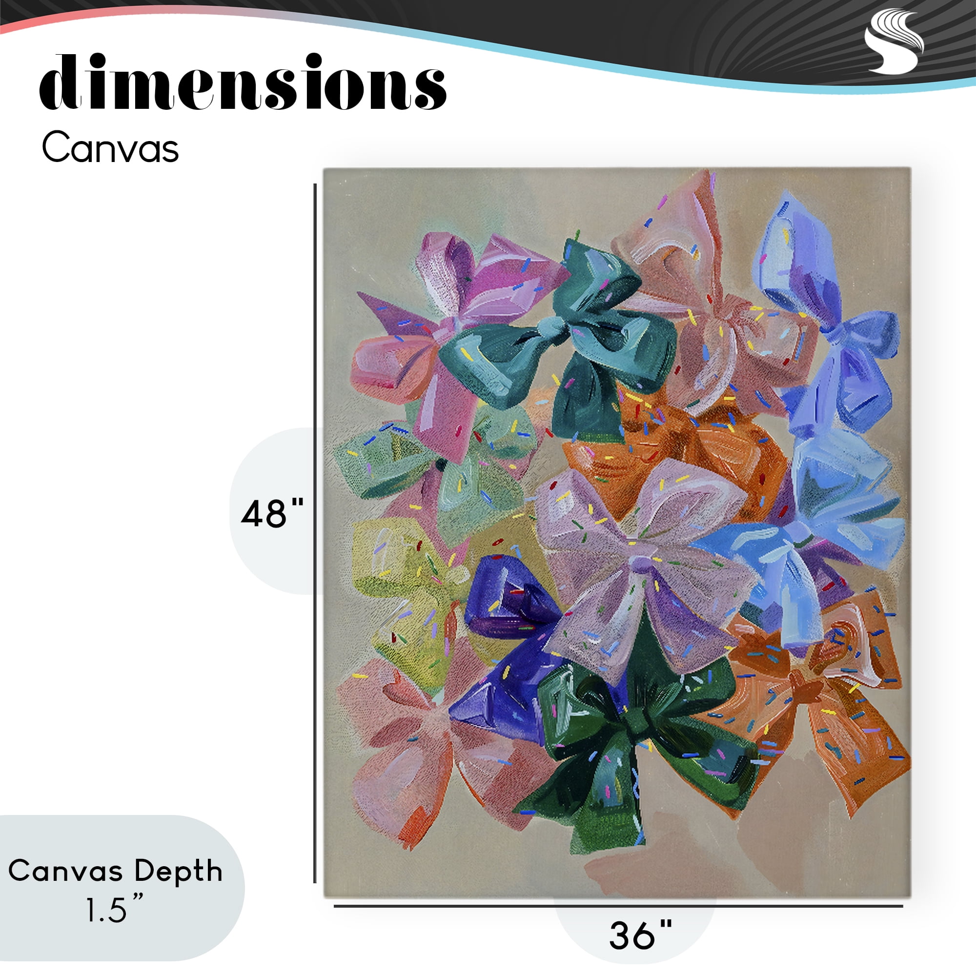 Stupell Industries Bright Bows Cluster with Sprinkles Canvas Wall Art, design by The Prints Vibe