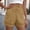 Khaki, variant on LVHAOGJOB Shorts for Women Summer Elastic Waist Linen with Pockets Khaki Drawstring Solid Color Ladies Shorts Pants Loose