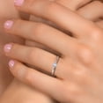 thumbnail image 4 of Gem Stone King 925 Silver and 10K Rose Gold White Created Sapphire Engagement Ring for Women | 0.25 Cttw | Round 4MM | Gemstone September Birthstone | Size 9, 4 of 6
