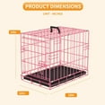 thumbnail image 2 of Favory18 Inch Dog Crate Kennel for Small Dogs Metal Cage Single-Door Folding Travel Indoor Outdoor Puppy Playpen with Divider and Handle Plastic Tray,Pink, 2 of 9