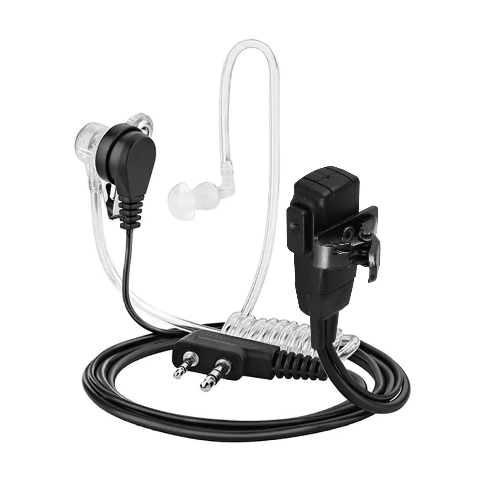 2 Pin Headset Earphone Earpiece Mic Covert Acoustic Tube Talkie Radio Security ❤ 