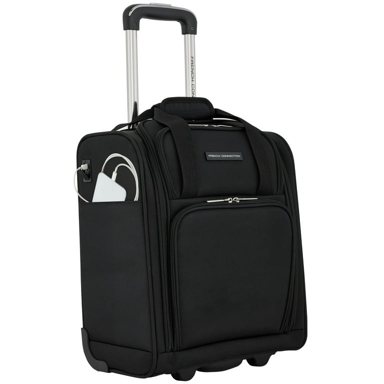 French Connection 16 Inch Under Seater Luggage, Black photo 1