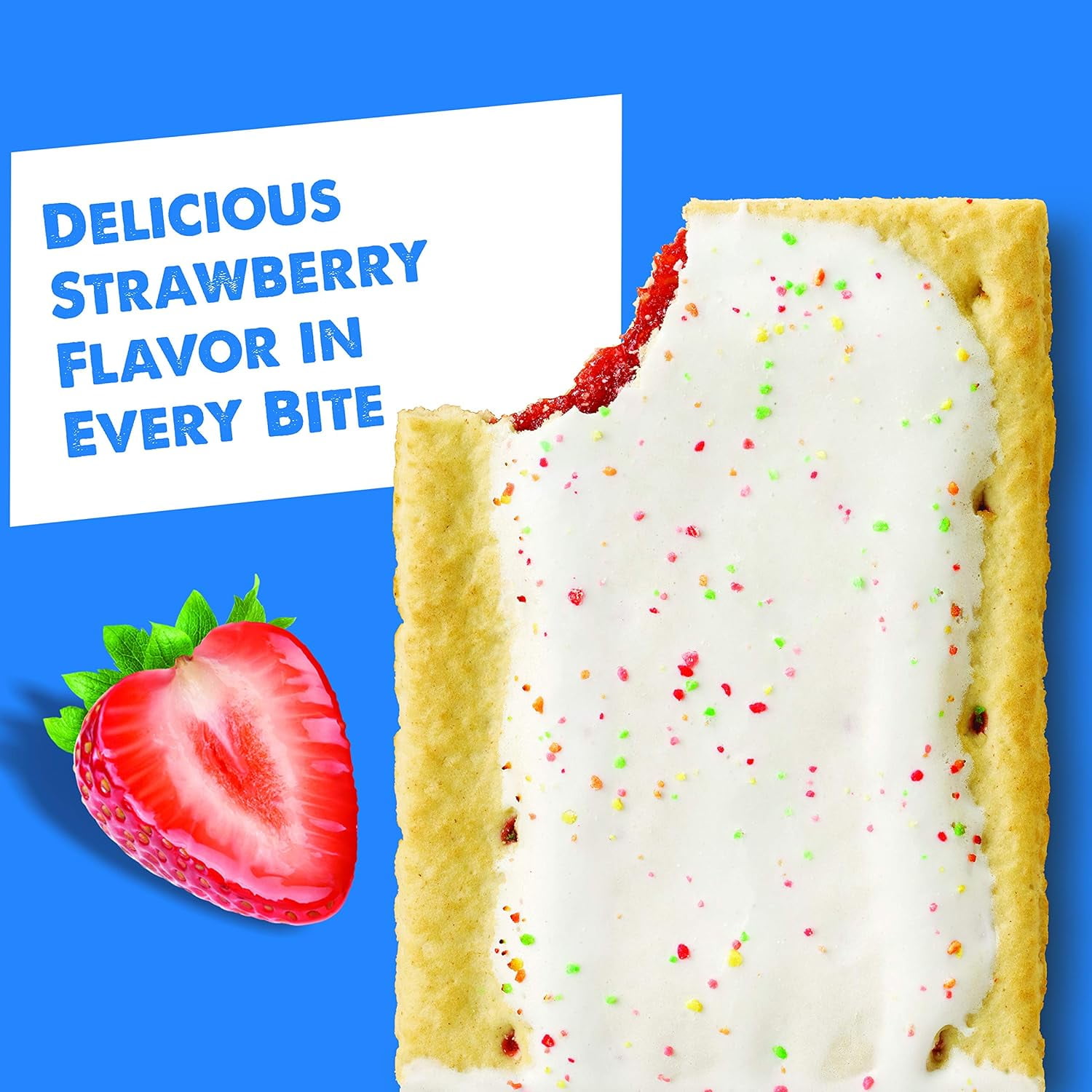 Pop-Tarts Frosted Strawberry Toaster Pastries, Breakfast Foods, Shelf-Stable, 3.3 oz (2 Count)