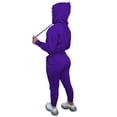 thumbnail image 4 of Cindysus Women Two Piece Outfit Long Sleeve Jogging Set Athletic Hoodie Sweatsuits For Womens Winter Lounge Casual Sets Dark Purple 3XL, 4 of 4
