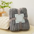 thumbnail image 3 of Double Layer Raschel Blanket Soft Cozy Plush Blanket For Beds Sofas And Other Scenes Decorative and Giftable Striped Blankets, 3 of 5