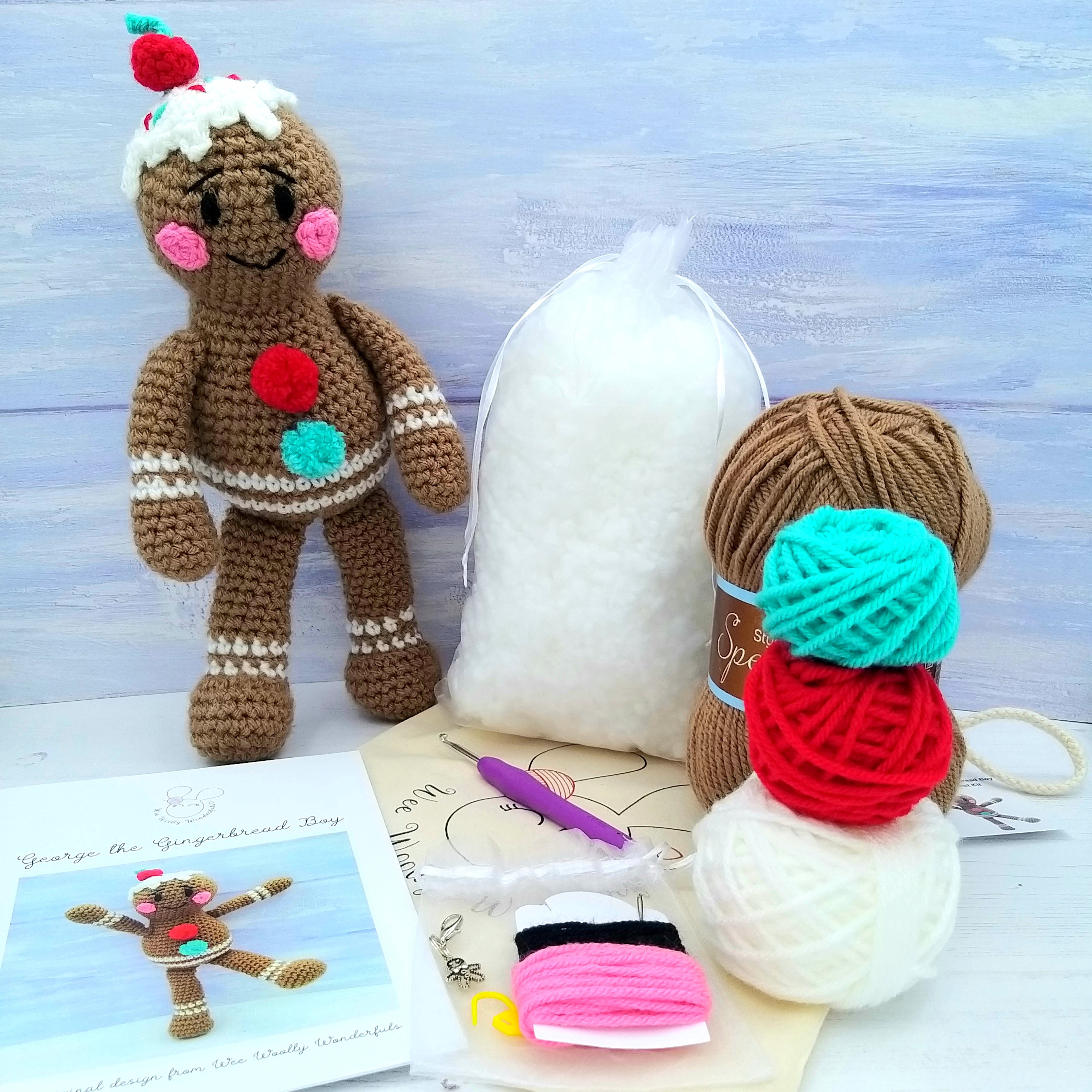 George the Gingerbread Boy Luxury Crochet Kit