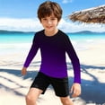thumbnail image 2 of Shadoumai Boys Gradient Rash Guard Long Sleeve UPF 50+ Swim Shirt for Boys Kids Youth, UV Sun Protection Water Shirts for Beach Surf, 2 of 5
