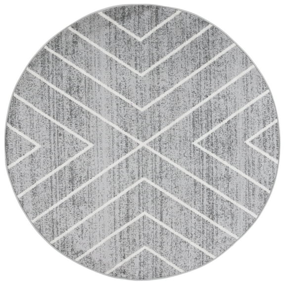 SAFAVIEH Adirondack Evonne Geometric Area Rug, Dark Grey/Ivory, 6' x 6' Round