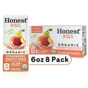 Honest Kids Organic Strawberry Peachy Keen Fruit Juice, 6 fl oz, 8 Juice Boxes