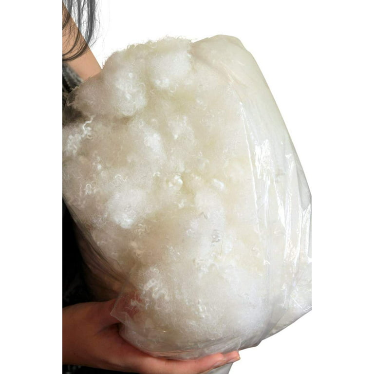 Big Plush 8 oz Luxurious White Fluffy Polyester Fiber Fill Stuffing Soft Blended Shredded Batting Scraps for Stuffing Pillows Cushion Filling