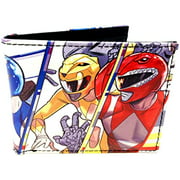 Mighty Morphin Power Rangers Sublimated Graphic Print PU Faux Leather Men's Bifold Wallet