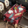 thumbnail image 2 of Halloween Colorful Bats Pattern Rectangle Tablecloth 60"x102",Waterproof Polyester Rectangle Table Cloth, Wipeable Spillproof Polyester Tablecloth for Dining, Camping, Indoor and Outdoor, 2 of 6