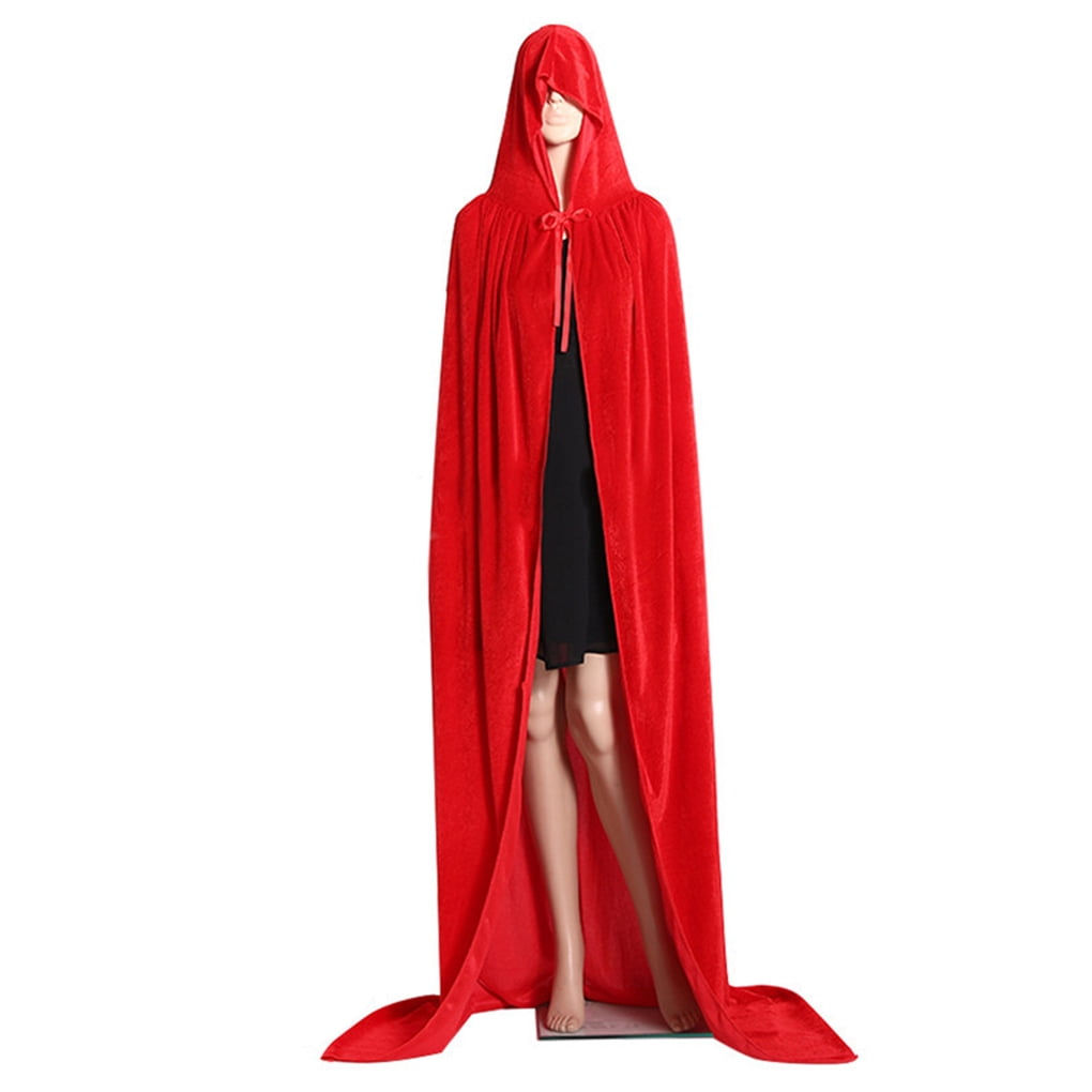 Special Bridal Long Unisex Velvet Capes with Hood Adult Halloween Christmas Cosplay Costume Cloaks