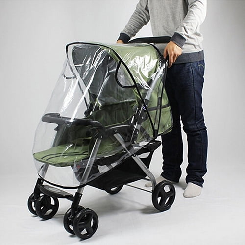 BC73 Baby Stroller Rain Cover Foldable Transparent Windscreen Wind Shield Pram 