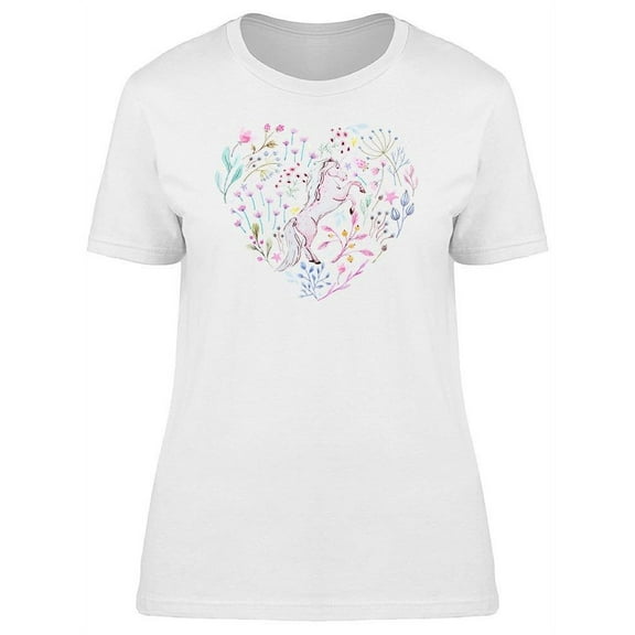 Flowers Surrounding Unicorn Tee Women's -Image by Shutterstock