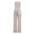 thumbnail image 6 of LLYwey Wide Leg Cargo Pants For Women Womens Fashion Summer Solid Bandaget Elastic Waist Pocket Casual Sleeveless Jumpsuit Linen Pants Female Long Pant Style H1201 Gray XXL, 6 of 6