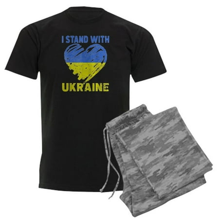 

CafePress - Ukrainian Lover I Stand With Ukraine Heart Pajamas - Men s Dark Pajamas