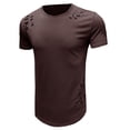 thumbnail image 4 of EQWLJWE Mens Fashion T-Shirts Men's Solid Short Sleeves With Holes In Summer Fashion Comfortable Blouse Top, 4 of 5