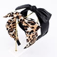 thumbnail image 4 of BEGOOD 2Pcs Bow Headbands for Women Leopard Print Headwear Fashion Leather Hair Bands for Girls, 4 of 6