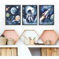 thumbnail image 4 of Nursery Astronaut WallKids Space Planets Theme Canvas Painting Rocket Spaceman Wall Decor Explore Dream Galaxy Poster Prints Funny Outer Space Picture for Boys child Bedroom Livingd, 4 of 6