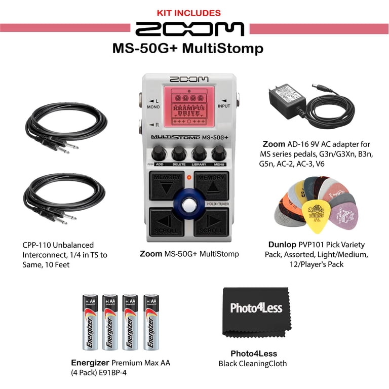 Zoom MS-50G+ MultiStomp Multi-FX Guitar Pedal Bundle - Walmart.com